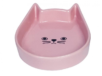 Katzen Keramik Schale pink, 13x16x3cm KitteFace