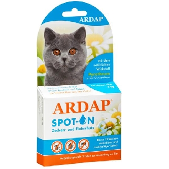 Ardap Spot On für Katzen über 4kg, 0,8ml - Schutz vor Zecken