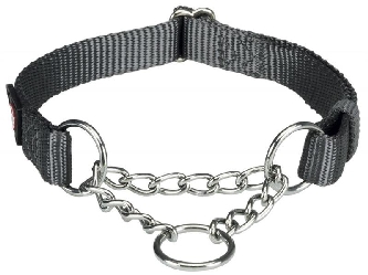 Premium ZugStopp Halsband 30-40cm/15mm,S-M, graphit