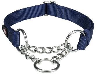 Premium ZugStopp Halsband 35-50cm/20mm, M-L, indigo