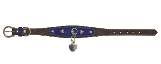 Windhund Halsband blau 3x30cm Lederimitat Hearts