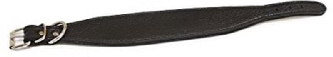 Windhund Lederhalsband 37cm Leder schwarz