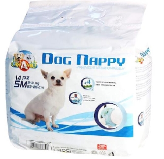 Dog Nappy Hundewindel SM 2-3kg, Umfang: 30-39cm -14 Stk./Pkg