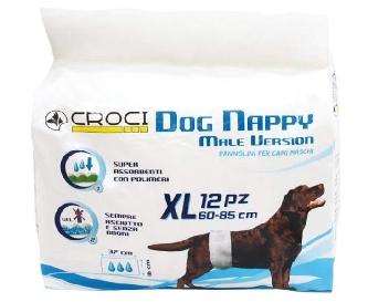 Dog Nappy Hundewindel für Rüden, L-XL 60-85cm 12 Stk./Pkg.