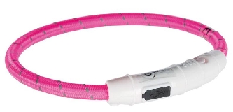 Flash Halsband Leuchtring M-L,45cm/°7mm, pink USB