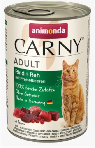 Carny - Rind + Reh mit Preiselbeeren - Adult - 400g - Dosen