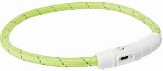 Flash Halsband Leuchtring XS-S, 35cm/Druchm: 7mm, grün USB