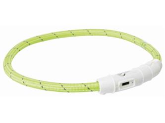 Flash Leuchtring USB grün Halsband L-XL - 65cm/7mm