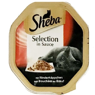 Sheba Selection in Sauce mit Rinderhäppchen - 85g Schale