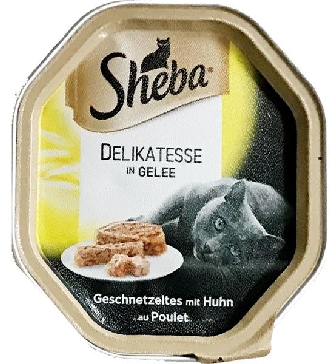 Sheba Delikatesse in Gelee Schnetzeltes mit Huhn -85g Schale