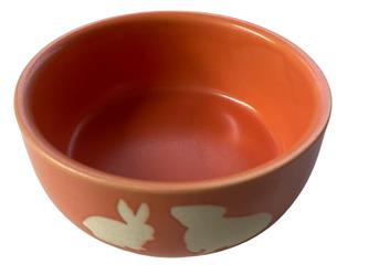 Nagernapf Keramik - orange - mit Nagermotiv - 11,5x5cm