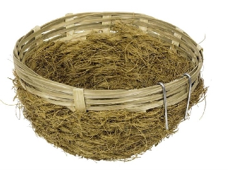 Bambusnest mit Cocosfasern für Waldvögel - 13x6cm - L