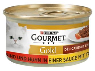 Gourmet Gold Delicatesse Rind, Huhn in Tomatensauce - 85g