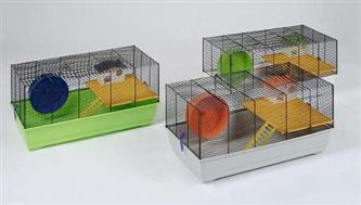 Hamsterkäfig Tobi S2000 67X36X32cm, blau/farbig