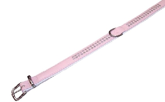 Halsband Crystal rosa/weiß 42cm - 17/19mm zweireihig