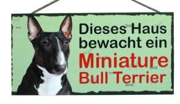 Tierschild 25x12,5cm - Miniature Bull Terrier