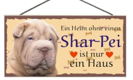 Tierschild 25x12,5cm - Shar-Pei