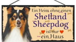 Tierschild 25x12,5cm - Shetland Sheepdog