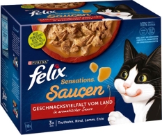 Felix Sensations Sauce  6xTruthahn,Rind,Lamm,Ente 24x85g