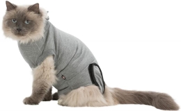 OP-Body für Katzen S-M - Rückenlänge: 32-36cm - grau