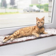 Katzen Fenstermatte 90cm für Fensterbänke grau