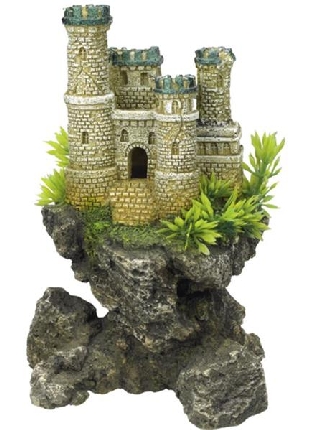 Aqua Ornaments Burg mit Pflanzen - 12,5x10,5x19cm