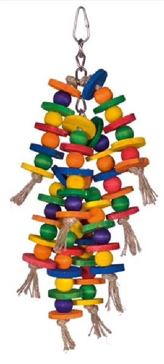 Holzkette mit Sisal 32x11cm, bunt