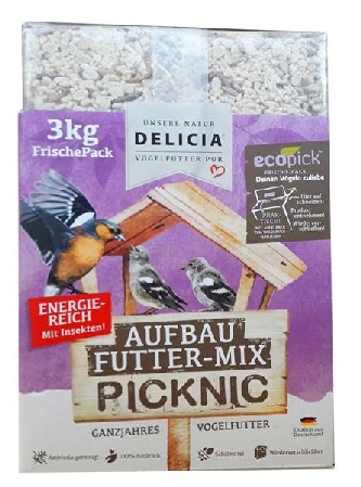 Delicia  Aufbau Futter-Mix - PICKNIC - mit Insekten - 3kg