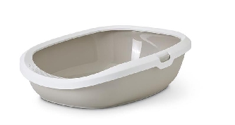 Katzentoilette GIZMO mocca/weiß - 52x39,5x15cm