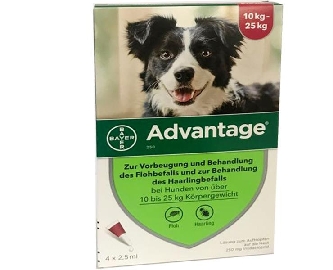 Advantage-Tropfen gegen Flohbefall - Hund 10-25kg - 4x2,5ml