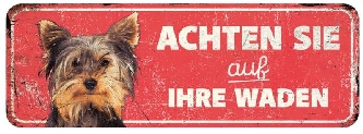 Warnschild rot Terrier - 40x13x0,3cm