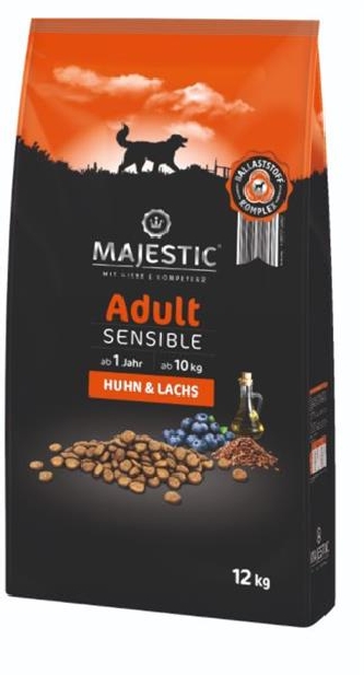 Adult - Sensible Huhn + Lachs - 12kg - Majestic Trockenfutte
