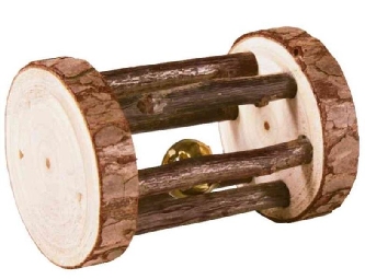 Spielrolle mit Schelle Rindenholz - 5x7cm