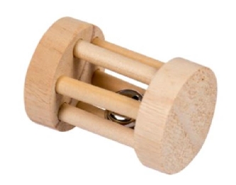 Holzspielzeug Rolle mit Glocke, 5x7cm