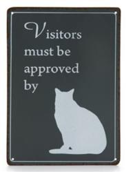 Tierschild Metall grau Katze - 14x20cm