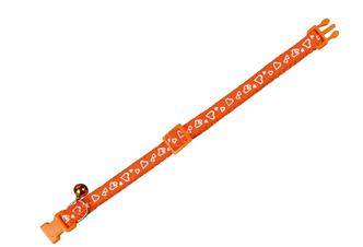 Katzenhalsband Herz - orange - L: 20-30cm B: 10mm