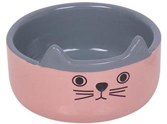 Katzen Keramik Napf Cat-Face, rosa - 13x4cm - 0,16l