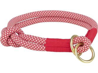 Soft Rope Zug-Stopp-Halsband L - 50cm - rot/creme