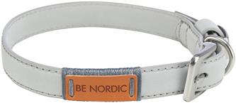 BE Nordic - Halsband S - Leder - 35-41cm/15mm - hellgrau