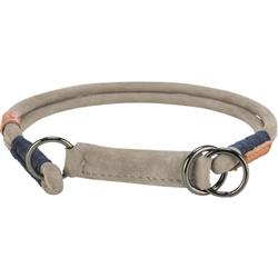 BE Nordic Zug-Stopp-Halsband L - Leder grau - 50cm/10mm