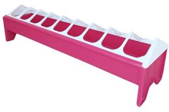 Futtertrog für Hühner Kunststoff 12x50cm - fuchsia