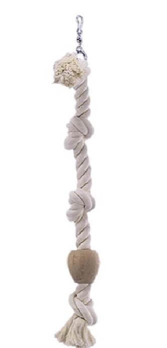 Kletterseil mit Holzklotz 67cm, 25mm, 3 Knoten