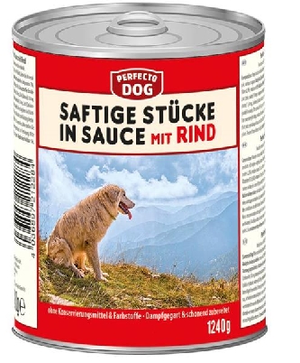 Perfecto Dog Saftige Stück in Soße mit Rind - 1240g