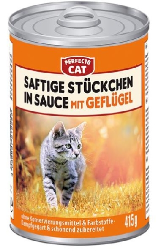 Perfecto Cat saftige Stücke in Soße - Geflügel - 415g