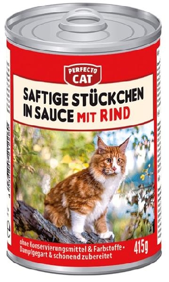 Perfecto Cat saftige Stücke in Soße - Rind - 415g