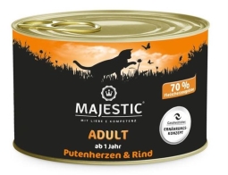 Putenherzen & Rind - Adult - 200g - Dose - Majestic