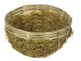 Bambusnest mit Cocosfasern für Waldvögel - 13x6cm - L