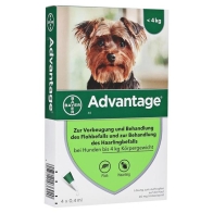 Advantage-Tropfen gegen Flohbefall - Hund bis 4kg - 4x0,4ml